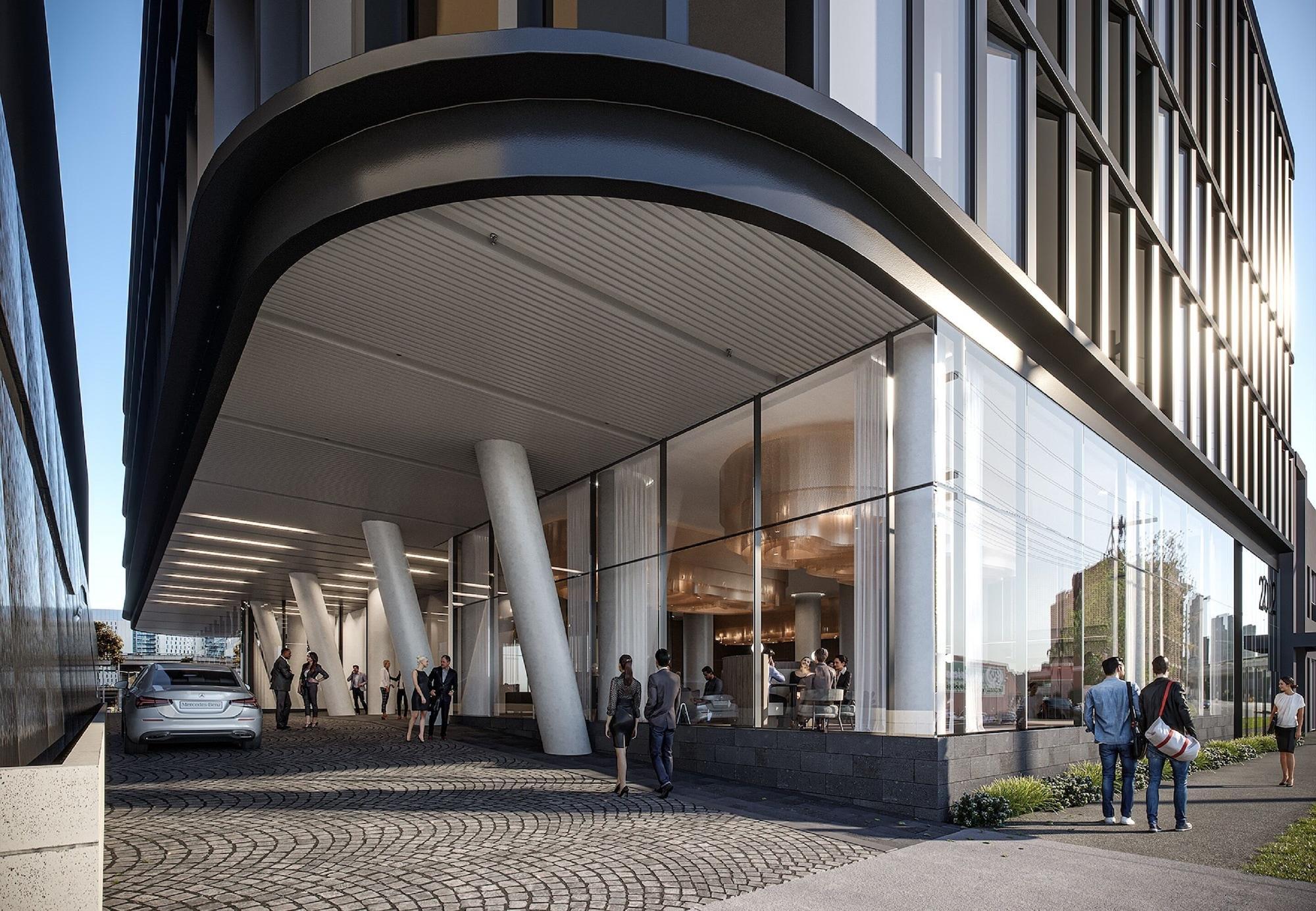 Oakwood Premier Melbourne Aparthotel Kültér fotó The proposed entrance to the station
