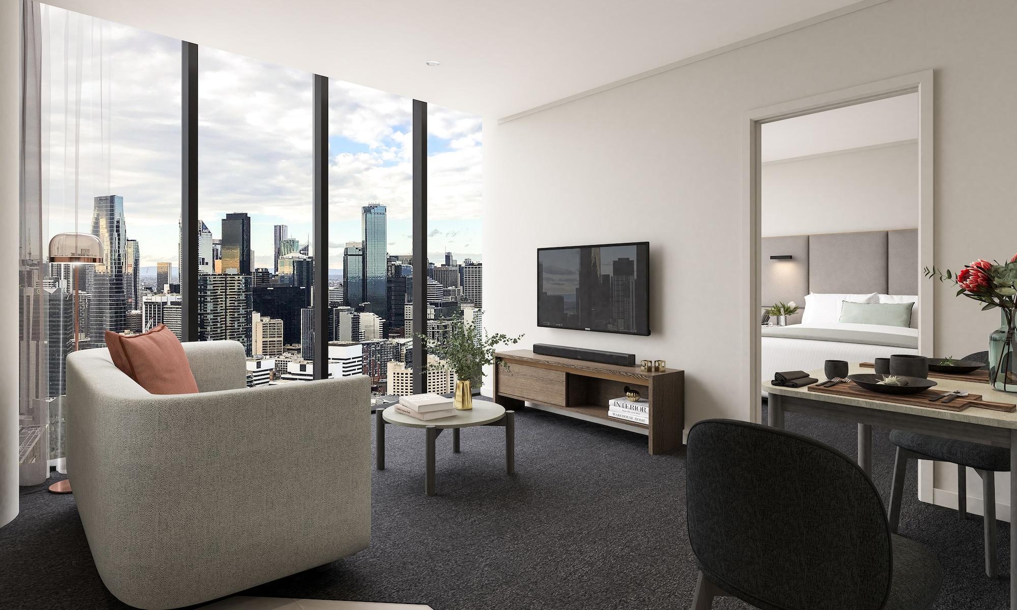 Oakwood Premier Melbourne Aparthotel Kültér fotó The interior of a typical apartment